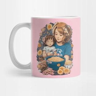 Mom and Daughter Love Ramen Noodles Mug